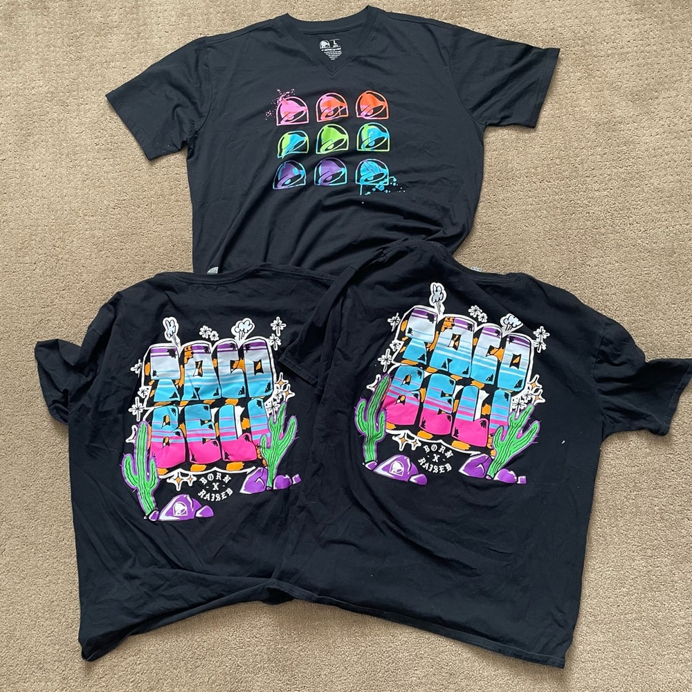 3 Taco Bell worker shirts